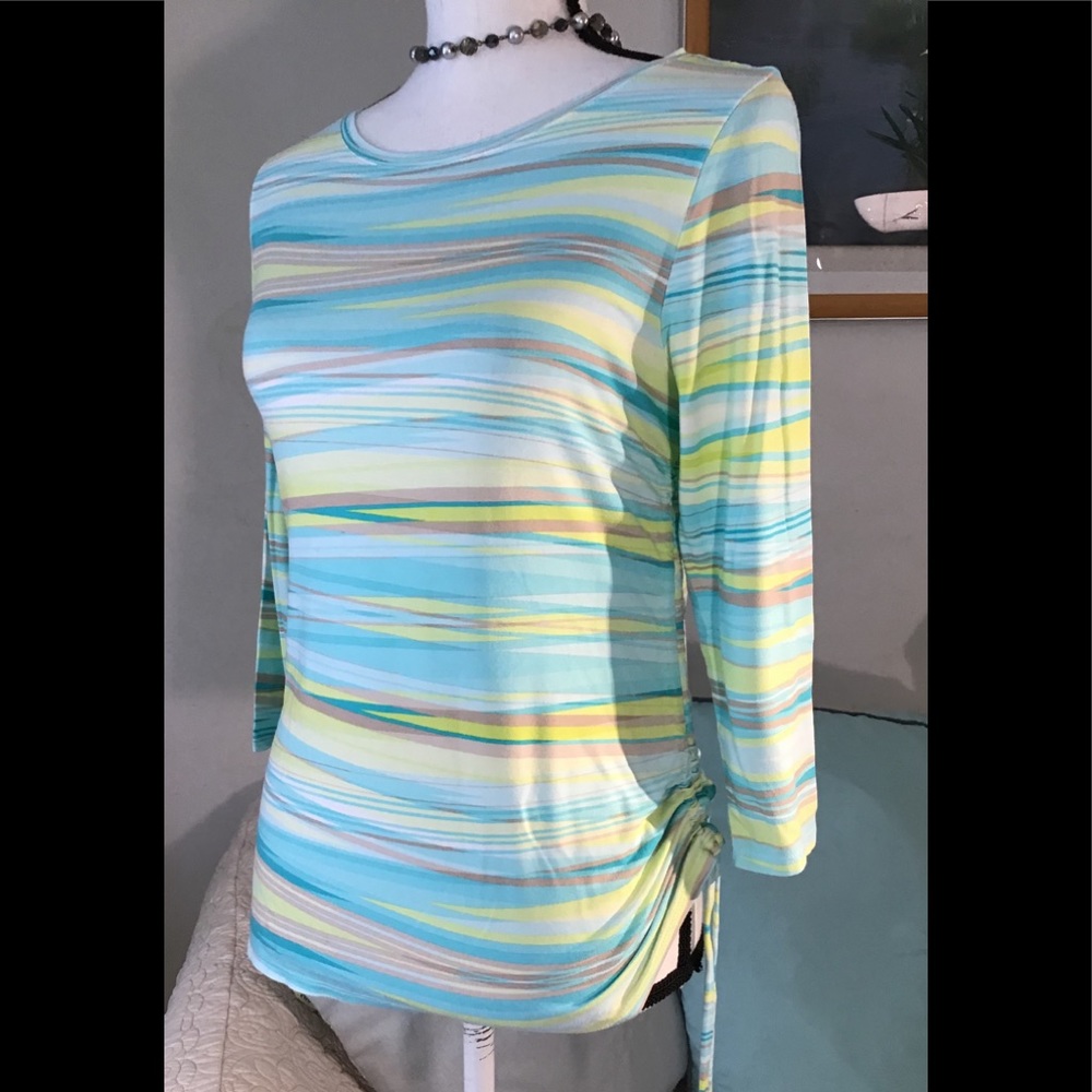 Ruby Rd Colorful 3/4 Sleeves Top. S - image 1